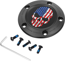 Load image into Gallery viewer, Figurati Designs Timing Cover - 5 Hole - Skull - Black - Main Product View