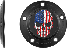 Load image into Gallery viewer, Figurati Designs Timing Cover - 5 Hole - Skull - Black - Side View