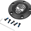 Load image into Gallery viewer, Figurati Designs Timing Cover - 5 Hole - Skull - Contrast Cut - Black - Main Product View