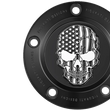 Load image into Gallery viewer, Figurati Designs Timing Cover - 5 Hole - Skull - Contrast Cut - Black - Side View