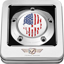 Load image into Gallery viewer, Figurati Designs Timing Cover - 5 Hole - Skull - Stainless Steel - Back View