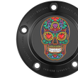 Load image into Gallery viewer, Figurati Designs Timing Cover - 5 Hole - Sugar Skull - Black - Side View