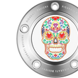 Load image into Gallery viewer, Figurati Designs Timing Cover - 5 Hole - Sugar Skull - Mirror Polished - Stainless Steel - Side View