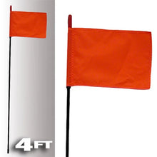 Load image into Gallery viewer, Firestik Antenna Co BLACK FIRE STICK W/ORANGE SAFETY FLAG - 4FT F4-BLACK-8120R - Main Product View