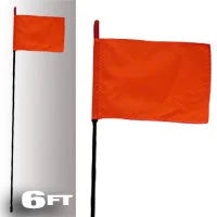 Firestik Antenna Co BLACK FIRE STICK W/ORANGE SAFETY FLAG - 6FT F6-BLACK-8120R - Side View