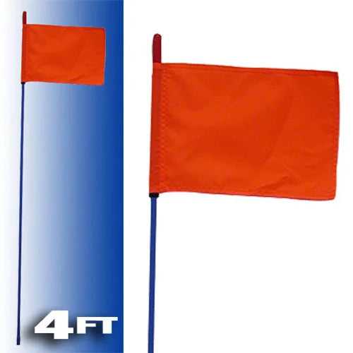 Firestik Antenna Co BLUE FIRE STICK W/ORANGE SAFETY FLAG - 4FT F4-BLUE-8120R - Side View