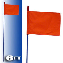 Load image into Gallery viewer, Firestik Antenna Co BLUE FIRE STICK W/ORANGE SAFETY FLAG - 6FT F6-BLUE-8120R - Main Product View