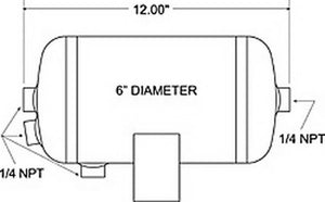 Firestone Air Tank 1 Gallon 6in. x 12in. L (4) 1/4in. NPT Ports 150 PSI Max - Black (WR17609244) - Main Product View
