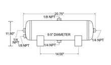 Load image into Gallery viewer, Firestone Air Tank 5 Gallon 9.5in. x 20.75in. (4) 1/4in. NPT Ports 150 PSI - Black (WR17609246) - Main Product View