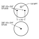 Firestone Ride-Rite Replacement Air Spring 267C 1.5 5/8 CF 1/2 PIN 1BN Red Label (W217608397) fits 2017-2022 Ford F-250 Super Duty / F-350 Super Duty