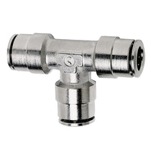 Load image into Gallery viewer, Firestone Union Tee 1/4in. Nickel Push-Lock Air Fitting - Single (WR17603461) - Main Product View