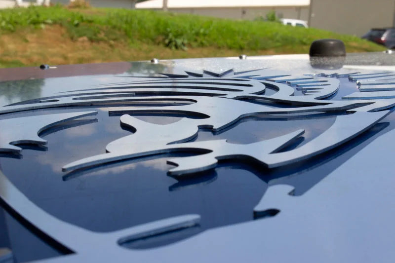 Fishbone Offroad 03-06 Jeep Wrangler TJ Hood Louver Raw Unpainted - Side View