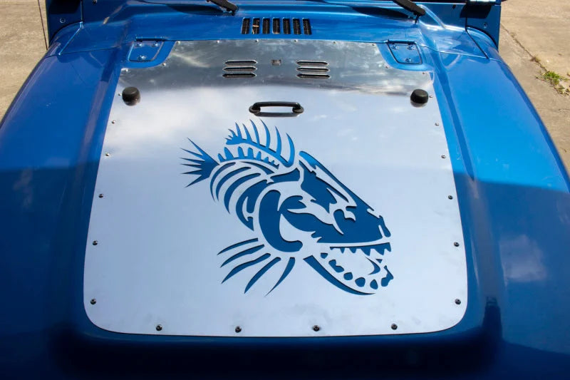 Fishbone Offroad 07-12 Jeep Wrangler JK Hood Louver Raw Unpainted - Installation View