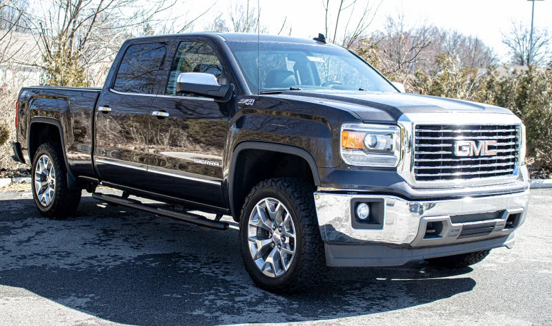 Fishbone Offroad 07-18 Chevrolet Silverado 1500/2500/3500 Crew Cab Oval Side Steps - Black Textured - Back View