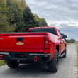 Load image into Gallery viewer, Fishbone Offroad 07-18 Chevrolet Silverado 1500/2500/3500 Double Cab Oval Side Steps -Black Textured - Side View