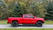 Load image into Gallery viewer, Fishbone Offroad 07-18 Chevrolet Silverado 1500/2500/3500 Double Cab Oval Side Steps -Black Textured - Back View