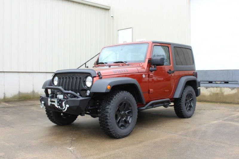 Fishbone Offroad 07-18 Jeep JK 2 Door Wrangler JK Steel Rock Sliders - Blk Textured Powdercoat - Additional View 6