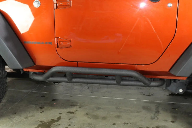 Fishbone Offroad 07-18 Jeep JK 2 Door Wrangler JK Steel Rock Sliders - Blk Textured Powdercoat - Additional View 7