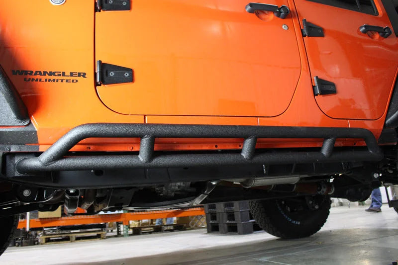Fishbone Offroad 07-18 Jeep JK 2 Door Wrangler JK Steel Rock Sliders - Blk Textured Powdercoat - Additional View 10