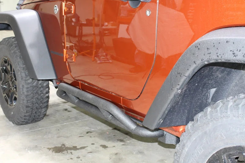 Fishbone Offroad 07-18 Jeep JK 2 Door Wrangler JK Steel Rock Sliders - Blk Textured Powdercoat - Additional View 12