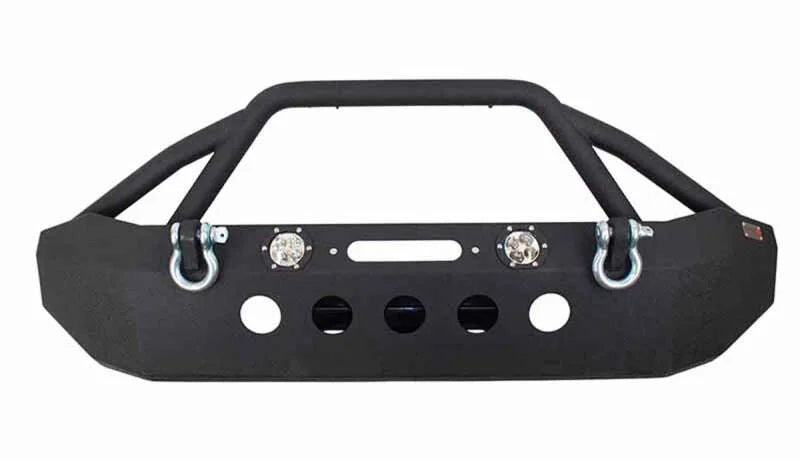 Fishbone Offroad 07-18 Jeep Wrangler Front Winch Bumper W/LEDs Full Width - Blk Texured Powdercoated - Main Product View