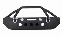 Load image into Gallery viewer, Fishbone Offroad 07-18 Jeep Wrangler Front Winch Bumper W/LEDs Full Width - Blk Texured Powdercoated - Main Product View