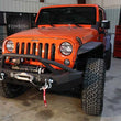 Load image into Gallery viewer, Fishbone Offroad 07-18 Jeep Wrangler Front Winch Bumper W/LEDs Full Width - Blk Texured Powdercoated - Side View