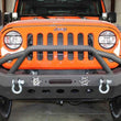 Load image into Gallery viewer, Fishbone Offroad 07-18 Jeep Wrangler Front Winch Bumper W/LEDs Full Width - Blk Texured Powdercoated - Back View