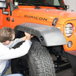 Load image into Gallery viewer, Fishbone Offroad 07-18 Jeep Wrangler Front/Rear Tube Fenders - Aluminum Blk Txtrd Pwdrcoat(Set Of 4) - Back View