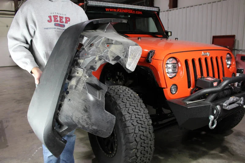 Fishbone Offroad 07-18 Jeep Wrangler Front/Rear Tube Fenders - Aluminum Blk Txtrd Pwdrcoat(Set Of 4) - Installation View