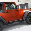 Load image into Gallery viewer, Fishbone Offroad 07-18 Jeep Wrangler JK 2 Door Rubicon Steel Rock Slider - Black Textured Powdercoat - Back View