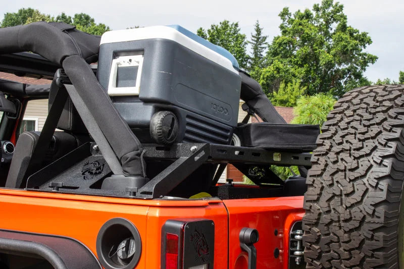 Fishbone Offroad 07-18 Jeep Wrangler JK 4 Door Fisbone Offroad Interior Storage Rack - Side View