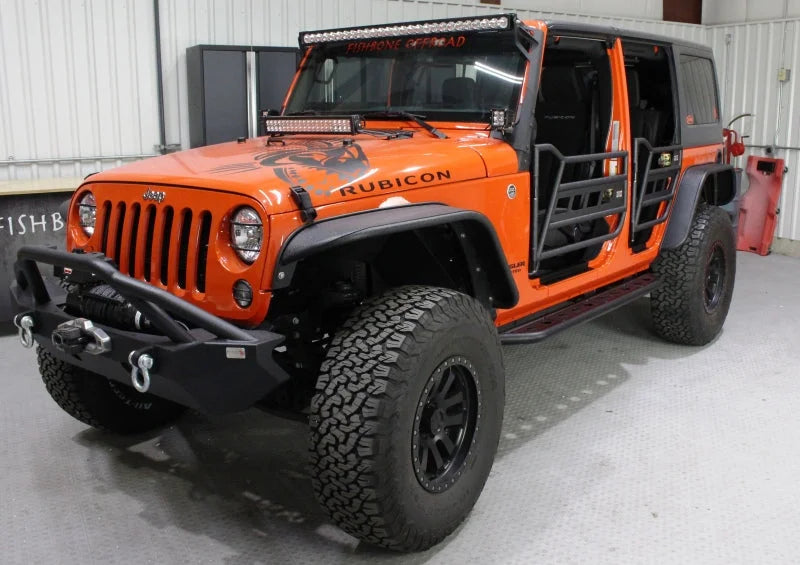 Fishbone Offroad 07-18 Jeep Wrangler JK 4 Door Front/Rear Tube Doors - Side View