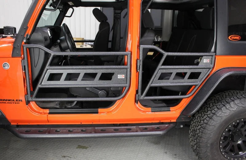Fishbone Offroad 07-18 Jeep Wrangler JK 4 Door Front/Rear Tube Doors - Back View
