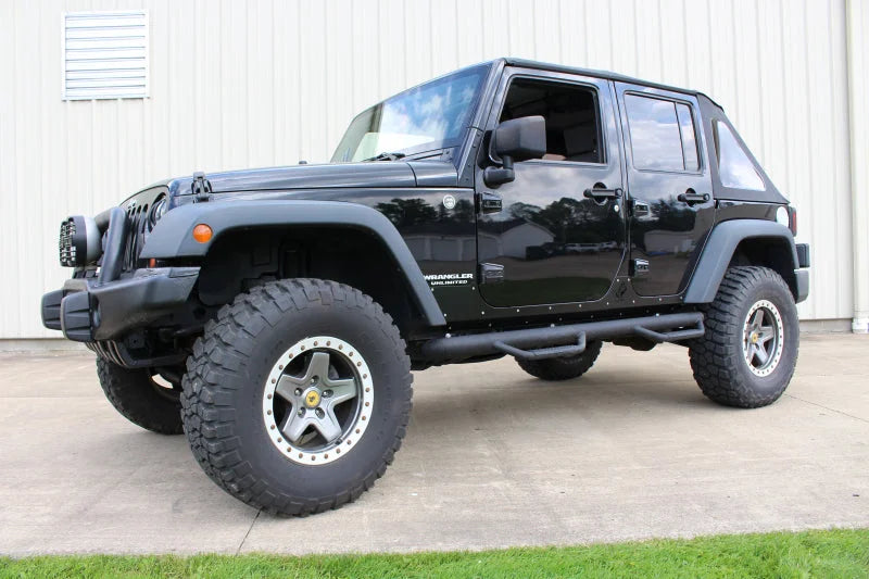 Fishbone Offroad 07-18 Jeep Wrangler JK 4 Door Rocker Guards Scale Armor - Side View