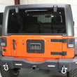 Load image into Gallery viewer, Fishbone Offroad 07-18 Jeep Wrangler JK Aluminum Tailgate Plate - Black Textured Powercoat - Installation View