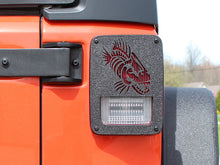 Load image into Gallery viewer, Fishbone Offroad 07-18 Jeep Wrangler JK - Black Textured Powdercoat Tail Light Covers - Back View