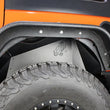 Load image into Gallery viewer, Fishbone Offroad 07-18 Jeep Wrangler JK Logo Aluminum Inner Fenders - Black Powdercoat - Back View