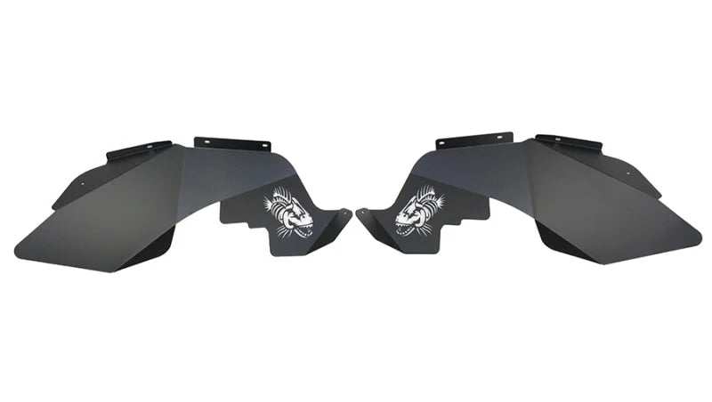 Fishbone Offroad 07-18 Jeep Wrangler JK Logo Aluminum Inner Fenders - Black Powdercoat - Additional View 7