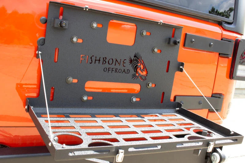Fishbone Offroad 07-18 Jeep Wrangler JK Tailgate Table - Back View