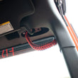 Load image into Gallery viewer, Fishbone Offroad 07-18 Wrangler JK A Pillar Sound Bar Red Paracord Grab Handles - Side View