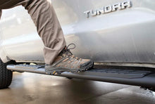 Load image into Gallery viewer, Fishbone Offroad 07-21 Toyota Tundra Crew Max Cab Oval Side Steps - Black Textured - Installation View
