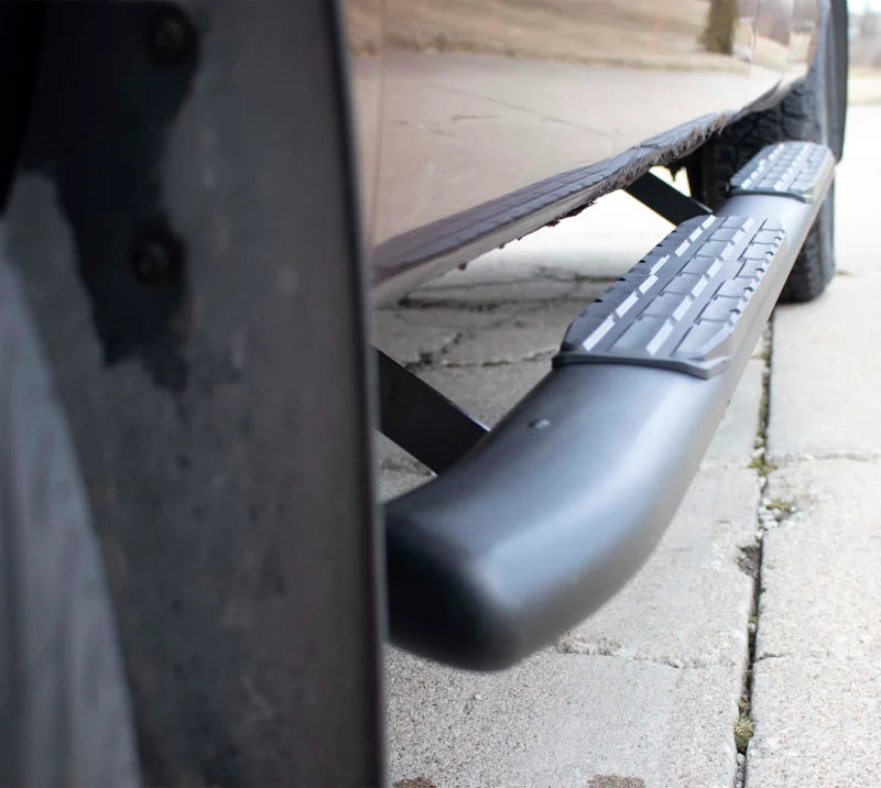 Fishbone Offroad 09-14 Ford F150 Extended Super Cab Oval Side Steps - Black Textured - Back View