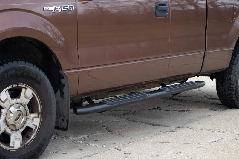 Fishbone Offroad 09-14 Ford F150 Extended Super Cab Oval Side Steps - Black Textured - Installation View