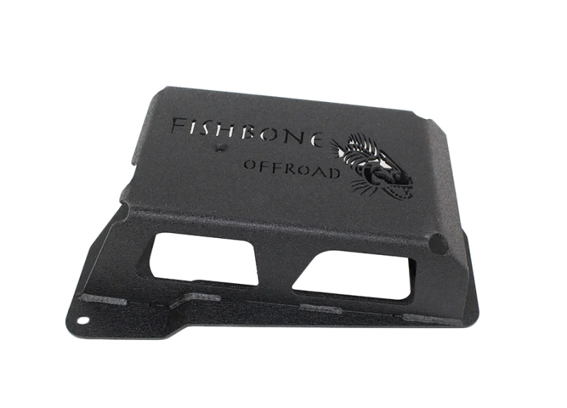 Fishbone Offroad 12-17 Jeep Wrangler JK Steel EVAP Canister Skid Plates - Black Textured Powdercoat - Main Product View