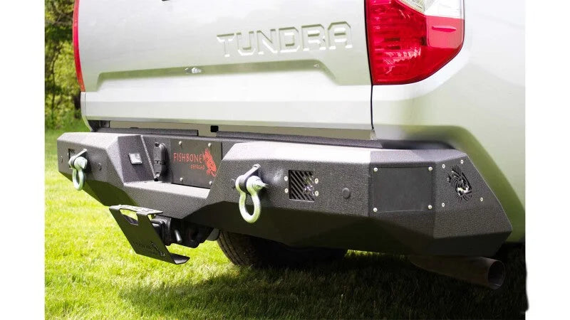 Fishbone Offroad 14-21 Toyota Tundra Rear Bumper - Black Texture - Installation View
