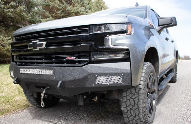 Fishbone Offroad 19-21 Chevrolet Silverado 1500 Rockfish Front Bumper - Black Texture - Back View