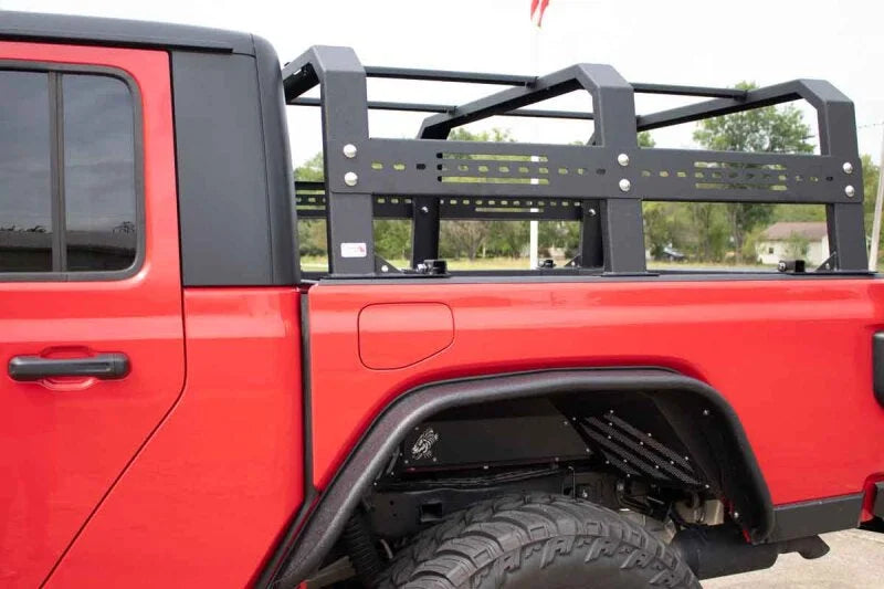 Fishbone Offroad 20+ Jeep Gladiator Bed Rack Full Tackle Rack - Black Powdercoat - Additional View 6