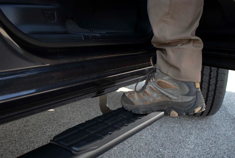 Fishbone Offroad 2015+ Ford F150 Super Crew Cab Oval Side Steps - Black Textured - Installation View