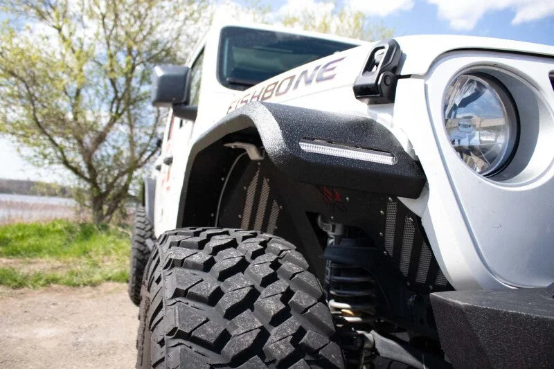 Fishbone Offroad 2018+ Jeep JL & 2020+ JT 7in Turn Signal & Side Marker Lights and Brackets - Side View